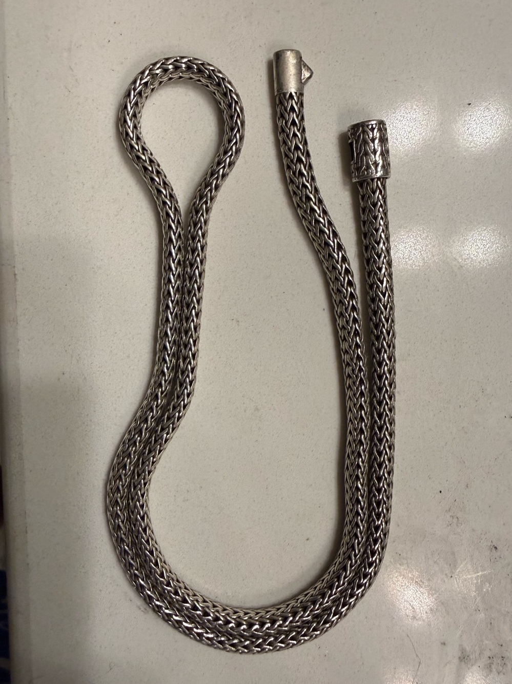 Authentic John Hardy Classic Chain Necklace 19” Sterling Silver 925 Woven Chain